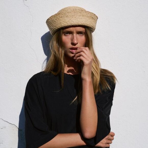 ZARA 100% RAFFIA SKIMMER HAT main image 6